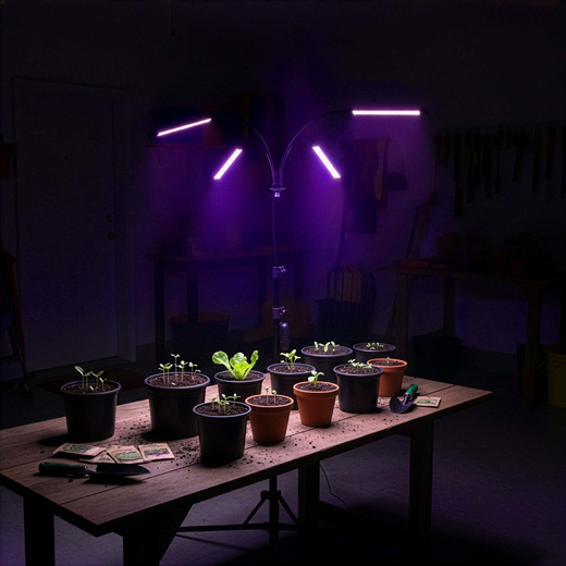 Lampa do doświetlania roślin LED do wzrostu uprawy 4 panele z timerem i pilotem, usb