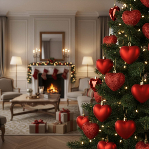 Bombki choinkowe 16 szt. zestaw dekoracji świątecznych, nietłukące, serca, czerwone