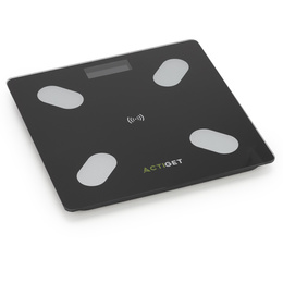 Waga łazienkowa, elektroniczna 180 kg szkło hartowane, LCD, z bluetooth, aplikacją czarna