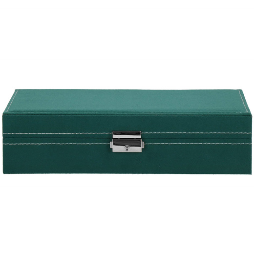 Szkatułka na biżuterię 28x19,5x7 cm zielony welurowy organizer z przegródkami