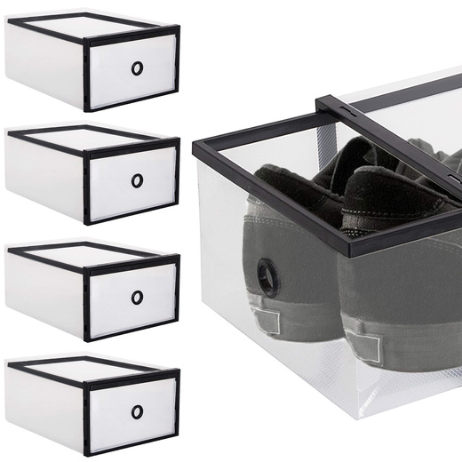 Pudełko na buty 5 szt. z szufladą 35x23x12 cm organizer na obuwie przezroczysty
