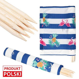 Parawan na plaże 15m mata plażowa flamingi, niebieskie pasy