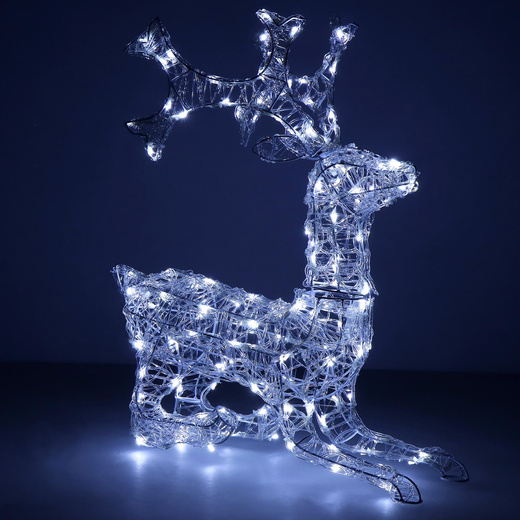 Renifer Led świąteczny 130 LED świetlna dekoracja biały zimny