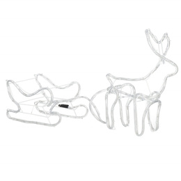 Renifer Led świąteczny z saniami 100 cm świetlna dekoracja biały ciepły