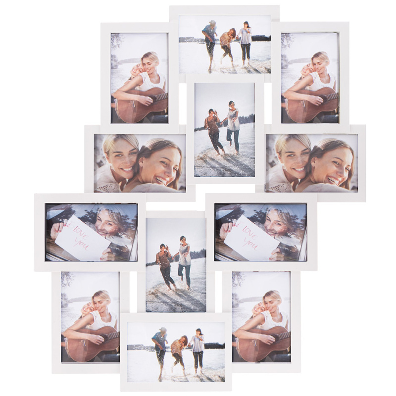 Ramka na zdjęcia 12 zdjęć multiramka 10x15 biała