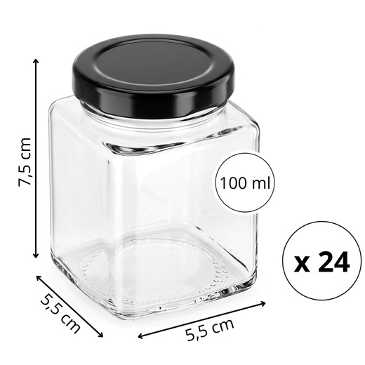 Pojemniki na przyprawy 24 sztuki szklane słoiczki 100 ml przyprawniki kuchenne z 48 etykietami 