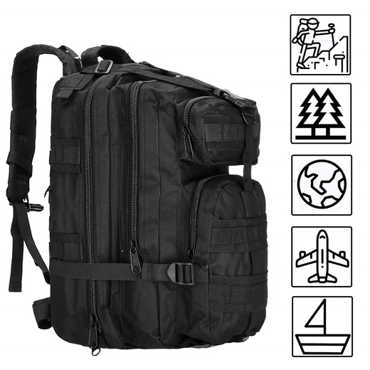 Plecak trekkingowy, turystyczny 35 l wojskowy czarny