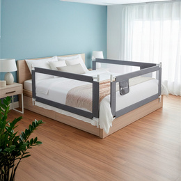 Barierka ochronna do łóżka 200 cm zabezpieczająca uniwersalna dla dzieci składana szara