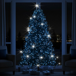 Lampki choinkowe 300 led niebieski + biały zimny flash 15m oświetlenie świąteczne IP44