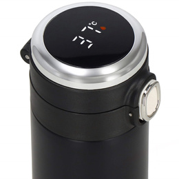 Kubek termiczny 420 ml ze stali nierdzewnej na kawę herbatę, z wyświetlaczem temp. czarny