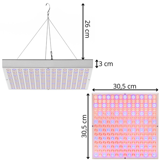 Lampa do doświetlania roślin 225 LED wiszący panel do wzrostu uprawy warzyw sadzonek 36 W