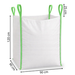 Big Bag worek 1000 kg mocny na gruz 120x90x90 cm kontener z uchwytami biały