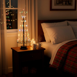 Choinka metalowa 80 Led dekoracja świąteczna 45 cm multikolor