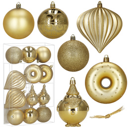 Bombki choinkowe zestaw 12 szt. dekoracje świąteczne nietłukące, złote