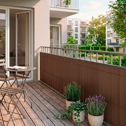 Osłona PVC maskująca 500x140 cm, profile zestaw na balkon, taras, ogrodzenie brązowe