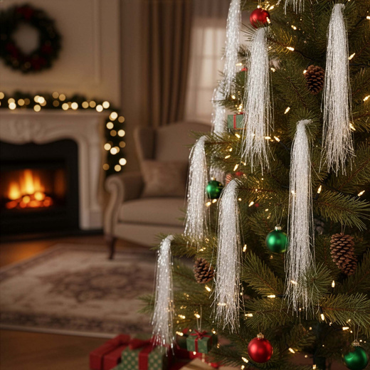 Włosy Anielskie na choinkę, dekoracja świąteczna 100 cm przeźroczyste