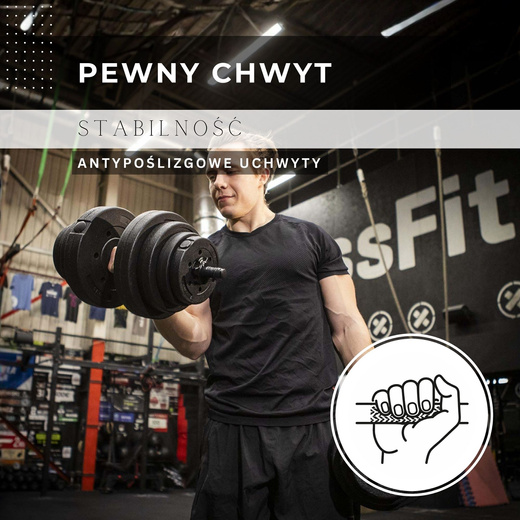 Hantle regulowane zestaw 2x 15 kg obciążeń gryf do treningu siłowego 30 kg talerze zaciski