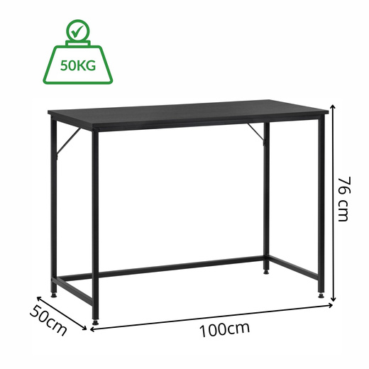 Biurko komputerowe nowoczesne 100x50x76 cm stolik loft industralny czarny