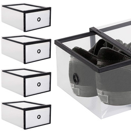 Pudełko na buty 5 szt. z szufladą 35x23x12 cm organizer na obuwie przezroczysty