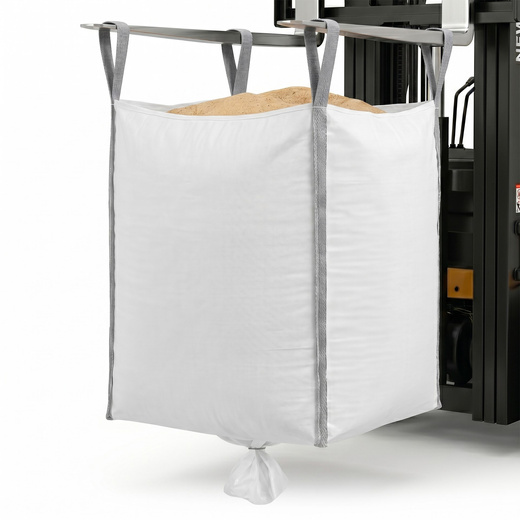 Big Bag worek z lejem 1000 kg mocny na gruz 160x90x90 cm kontener z uchwytami biały