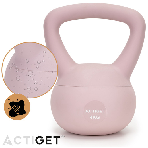 Kettlebell miękki 4kg kula odważnik hantla ciężar do ćwiczeń fitness, jasnoróżowy