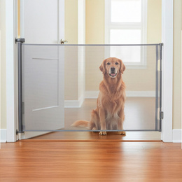 Bramka zabezpieczająca na schody 80 cm zwijana roleta do drzwi barierka ochronna szara