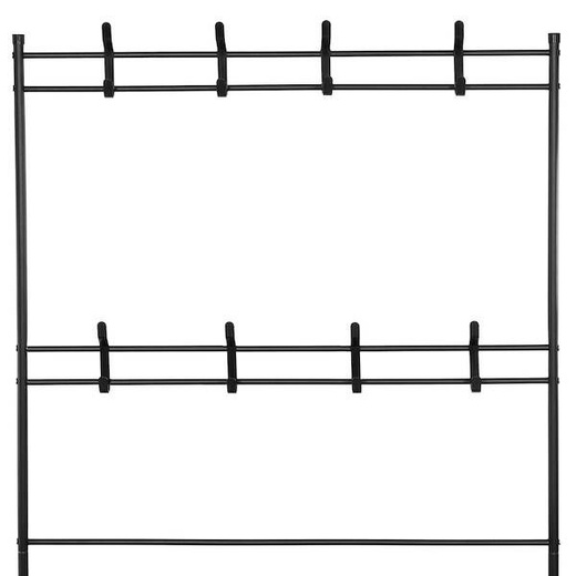 Wieszak na ubrania 150x80x25 cm metalowy stojak na buty loft czarny