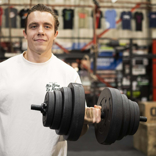 Hantel do ćwiczeń 40 kg hantla regulowana zestaw obciążeń 2x20 kg gryf do treningu siłowego