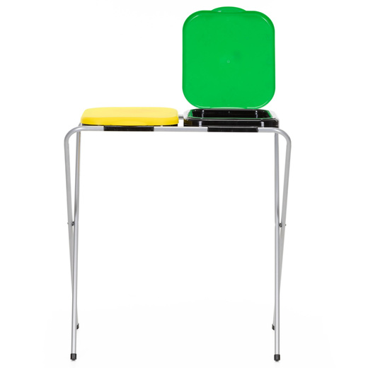 Stelaż na dwa worki do segregacji odpadów, stojak z pokrywami na śmieci