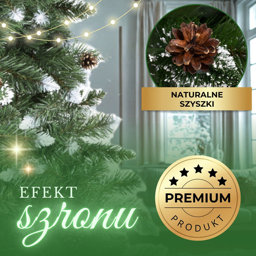 Choinka sztuczna premium 220 cm sosna diamentowa drzewko bożonarodzeniowe
