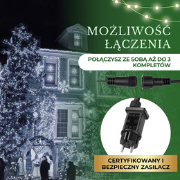 Lampki choinkowe 500 led zimny biały+ zimny biały flash 27,5 m oświetlenie świąteczne IP44