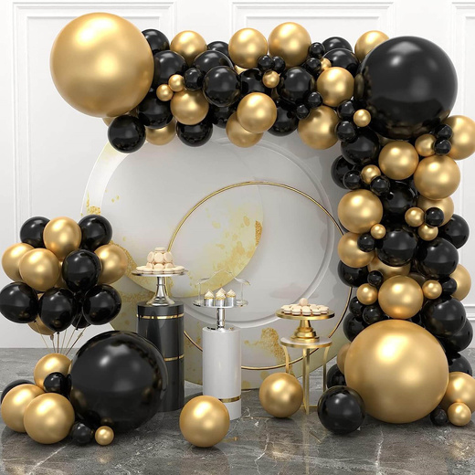 Balony na urodziny 100 szt. dekoracje złoty/czarny