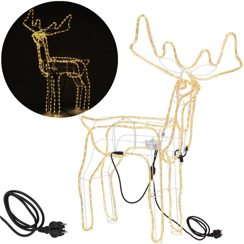 Renifer Led 115 cm świąteczny z ruchomą głową świetlna dekoracja do ogrodu biały ciepły