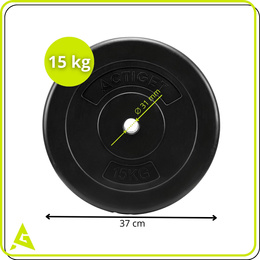 Obciążenie bitumiczne 15 kg talerz kompozytowy 31 mm krążek do sztangi hantli