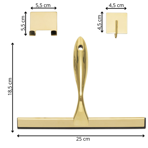 Ściągaczka do szyb, kabiny prysznicowej, łazienkowa ze stali nierdzewnej z uchwytem, złota