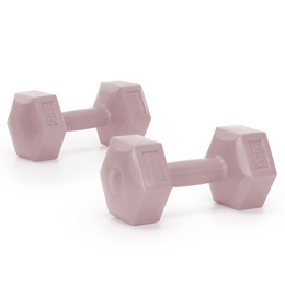 Ciężarki 2x2kg hexagonalne do ćwiczeń fitness hantle zestaw 2 szt. różowe