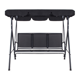 Huśtawka ogrodowa 3 osobowa fiona stalowa do 220 kg z regulowanym daszkiem i poduszkami