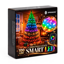 Lampki choinkowe zewnętrzne 100 LED 5 m Smart LED pilot, sterowanie Bluetooth IP44 multikolor