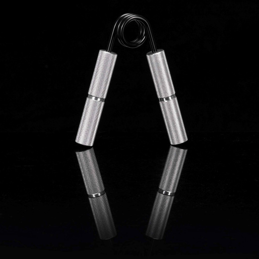 Ściskacz do rąk opór 45 kg do ćwiczeń dłoni, nadgarstków, srebrno-czarny