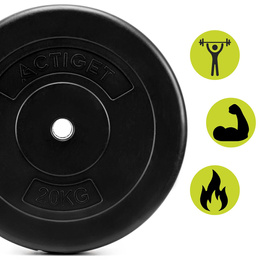 Obciążenie bitumiczne 20 kg talerz kompozytowy 31 mm krążek do sztangi hantli