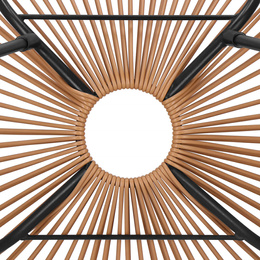 Owalne krzesło ogrodowe, wys. 86 cm rattanowy fotel ażurowy beżowe