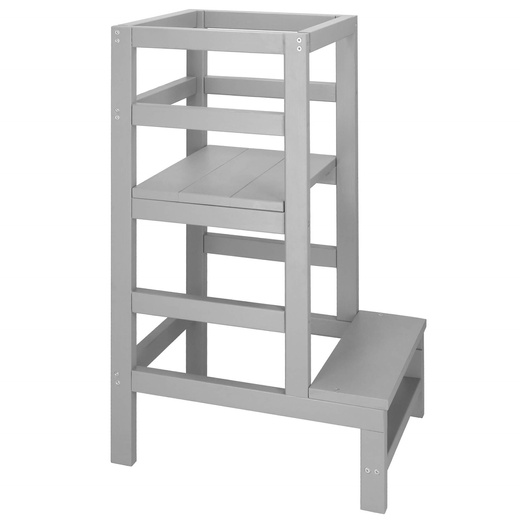 Pomocnik kuchenny 4-poziomowy kitchen helper, podest dla dzieci 90 cm szary