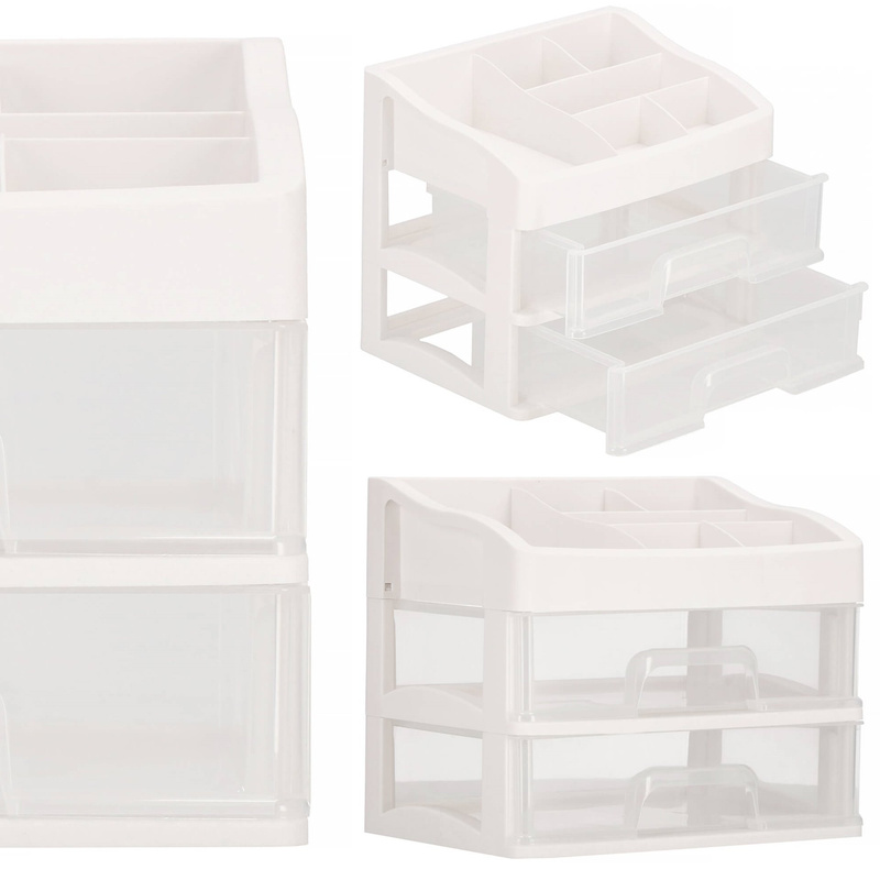 Organizer na kosmetyki 34x30x25cm mleczny pojemnik na biżuterię z przegródkami