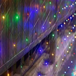 Kurtyna świetlna multikolor 144 Led lampki wewnętrzno-zewnętrzne siatka z programatorem