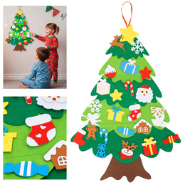 Ozdoba świąteczna, Choinka z filcu z zawieszkami 93 cm multikolor