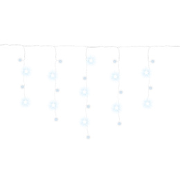 Kurtyna świetlna 300 led girlanda, lampki wewnętrzno-zewnętrzne 15,5 m sople biały zimny + flash