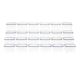 Pojemniki kuchenne do przechowywania żywności z pokrywką zestaw 24 szt. z naklejkami, przeźroczyste