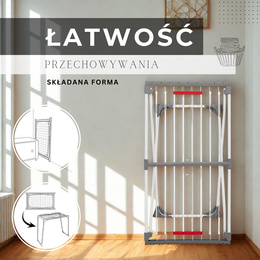 Suszarka na pranie składana teleskopowa na ubrania, bieliznę, z wbudowanymi haczykami