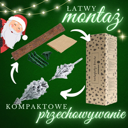 Choinka sztuczna na pniu 220 cm świerk śnieżony