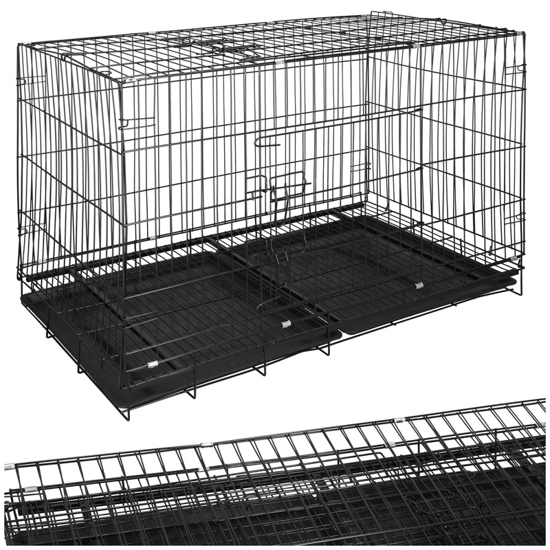 Klatka kennelowa dla zwierząt kojec dla psa kota 100 x 70 x 60 cm L czarny